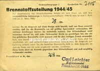 BRENNSTOFFZUTEILUNG 1944/45