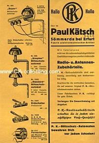ONE PAGE ADVERTISING PAUL KÄTSCH GMBH SÖMMERDA