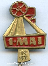FDGB BADGE FOR THE 1st MAY 1957.