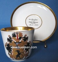 PORCELAIN CUP WITH COAT OF ARMS VON STEINBERG.