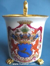 PORCELAIN CUP WITH COAT OF ARMS COUNT OF BLOME