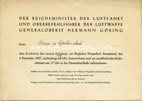 HERMANN GÖRING - INVITATION CARD