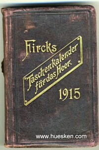 TASCHENKALENDER FÜR DAS HEER 1915