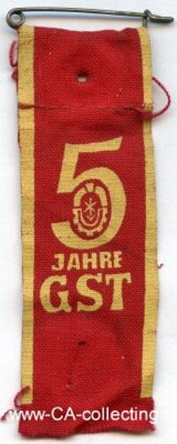 ERINNERUNGSBÄNDCHEN 1957 '5 JAHRE GST'.