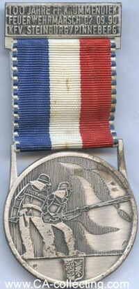 Silber  Farben Medaille Feuerwehr Got zur Ehr Dem nächsten zur Wehr