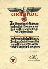 DECORATIVE NSDAP COMMEMORATION DOCUMENT