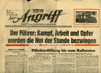 'DER FÜHRER: KAMPF, ARBEIT UND OPFER WERDEN DIE NOT DER STUNDE BEZWINGEN'.