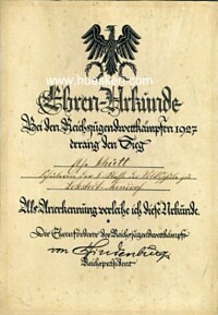 CERTIFICATE OF HONOUR OF THE REICHSPRÄSIDENT