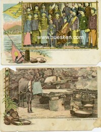 2 x COLORED CHINA POSTCARDS ABOUT 1900
