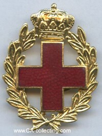 RED CROSS CAP BADGE WITH CROWN.